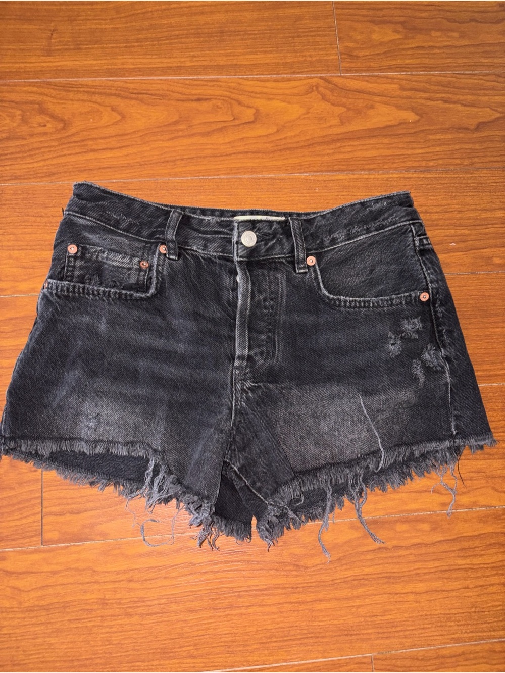 We The Free Washed Black Distressed Women’s Denim Shorts
